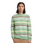 Lacoste - Brushed Alpaca Blend Jersey Striped Sweater