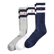 Polo Ralph Lauren - Class Stripe Crew Socks (Pack of 3)