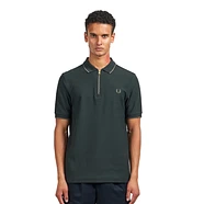 Fred Perry - Crepe Pique Zip Neck Polo Shrt