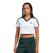 adidas - Adicolor Football Jacquard V-Neck Crop Polo