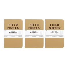 Field Notes - Original Kraft Ruled Paper 3-Pack
