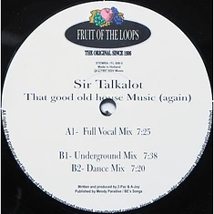 Sir Talkalot - That Good Old House Music (Again)