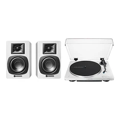 Audio-Technica - AT-LP70XBT (White) + AT-SP3X (HHV Bundle)
