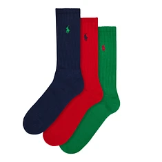 Polo Ralph Lauren - Cotton-Blend Crew Sock (Pack of 3)
