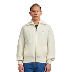 Lacoste - Ribbed Wool Zip Neck Sweater