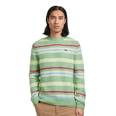 Lacoste - Brushed Alpaca Blend Jersey Striped Sweater