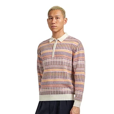 Beams Plus - Half Zip Knit Polo Jacquard