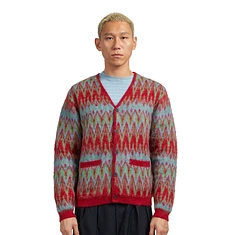 Beams Plus - Cardigan Double Jacquard Chevron Pattern