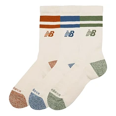New Balance - Active Lifestyle Striped Crew Socks 3 Pack