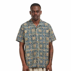 Beams Plus - Open Collar Block Print Flower