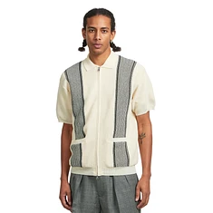 Beams Plus - Zip Knit Polo Stripe