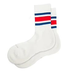ROTOTO - Washi Cushion Stripe Crew Socks