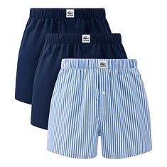Lacoste - Striped Woven Label Boxers (Pack of 3)