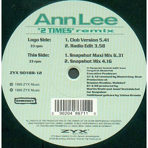 Ann Lee - 2 Times (Remix)