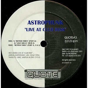 Astrophunk - Live At Club Risk