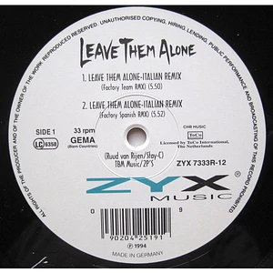 Twenty 4 Seven - Leave Them Alone (Italian Remixes)