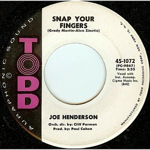 Joe Henderson - Snap Your Fingers / If You See Me Cry