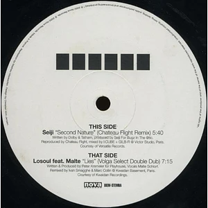 Seiji / LoSoul - Second Nature (Chateau Flight Remix) / Lies (Volga Select Double Dub)