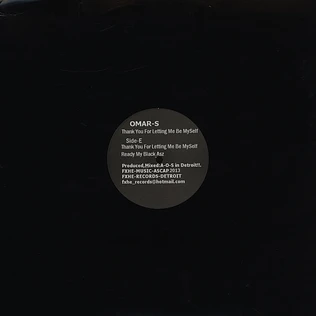 Omar S - Thank You For Letting Me Be Myself (Vinyl EFGH)