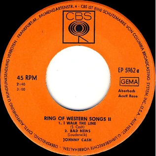 Johnny Cash - Ring Of Western Songs II