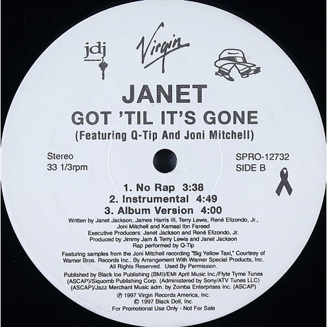 Janet Jackson Featuring Q-Tip And Joni Mitchell - Got 'Til It's Gone