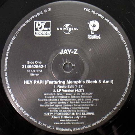 Jay-Z Featuring Memphis Bleek & Amil - Hey Papi