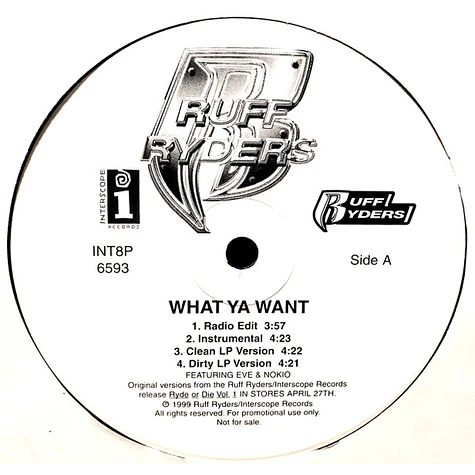 Ruff Ryders - What Ya Want / Down Bottom