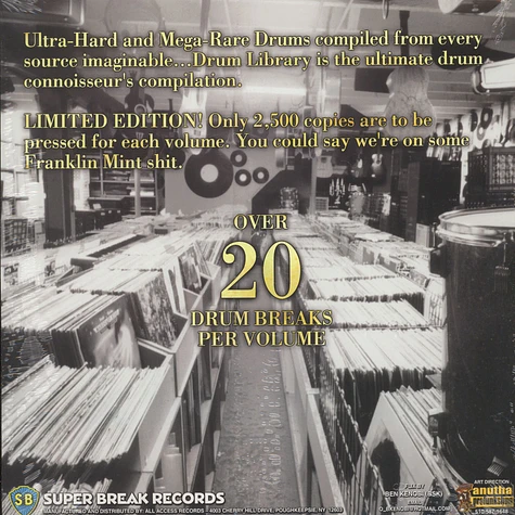 F*o様 新品LP廃盤　 DJ PAUL NICE DRUM LIBRARY: DJ PAUL NICE / Drum Library Vol.1 ( Super Break Records – DL001