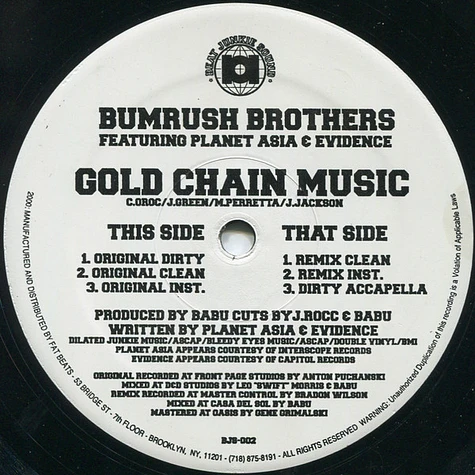 Bumrush Bros. - Gold Chain Music