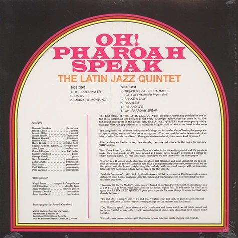 Latin Jazz Quintet - Featured Guest Artist Pharoah Sanders - Under The Direction Of Juan Amalbert - Oh! Pharoah Speak