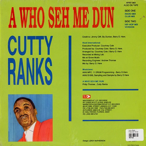 Cutty Ranks - A Who Seh Me Dun