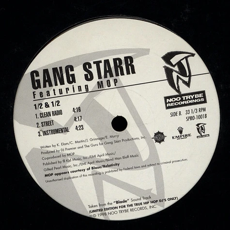 Gang Starr - The Militia II (Remix) / 1/2 & 1/2