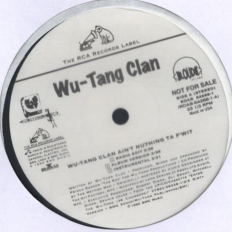 Wu-Tang Clan - Wu-Tang Clan Ain't Nuthing Ta F' Wit / Shame On A Nigga