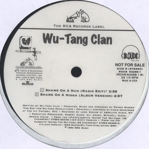 Wu-Tang Clan - Wu-Tang Clan Ain't Nuthing Ta F' Wit / Shame On A Nigga