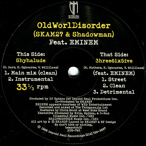 Old World Disorder, Skam2? And Shadowman - Shyhalüde / 3hree6ix5ive