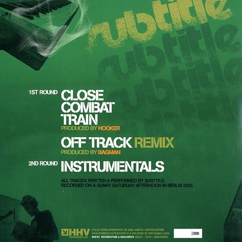 Subtitle - Close Combat Train