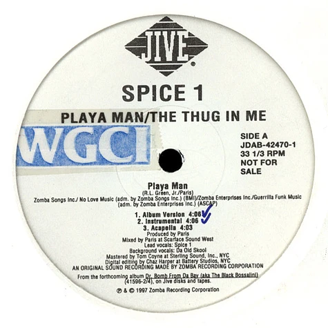 Spice 1 - Playa Man / The Thug In Me