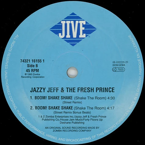 DJ Jazzy Jeff & The Fresh Prince - Boom! Shake The Room