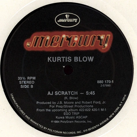 Kurtis Blow - 8 Million Stories / AJ Scratch