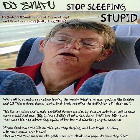 DJ Snafu - Stop sleeping, stupid