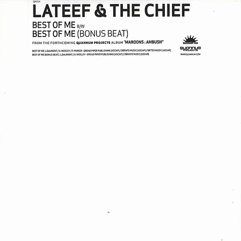 Lateef & The Chief (Maroons) - Best of me