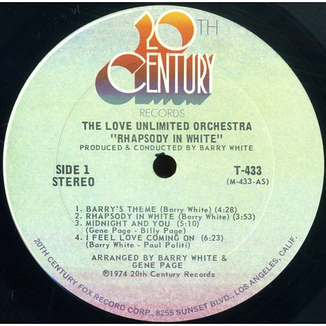 Love Unlimited Orchestra Arranged & Conducted By Barry White - Rhapsody In White