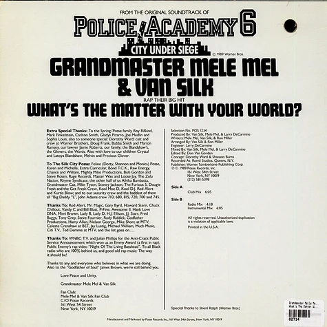 Grandmaster Melle Mel & Van Silk - What's The Matter With Your World?