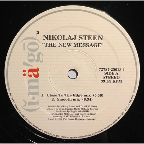 Nikolaj Steen Featuring Melle Mel And Scorpio - The New Message