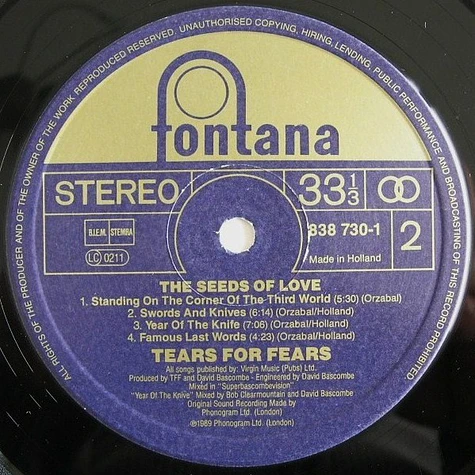 Tears For Fears - The Seeds Of Love