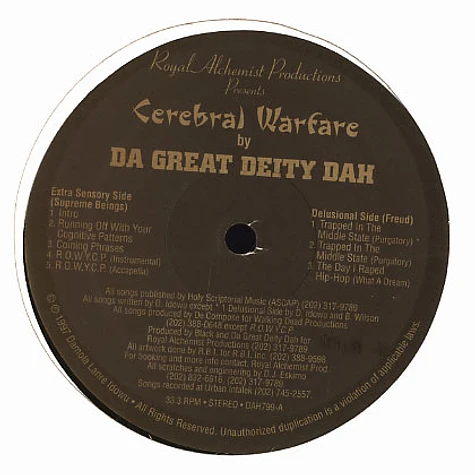 Da Great Deity Dah - Cerebral Warfare EP