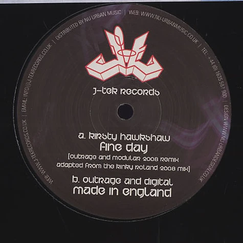 Kirsty Hawkshaw / Outrage & Modular - Fine day 2008 remix / made in England