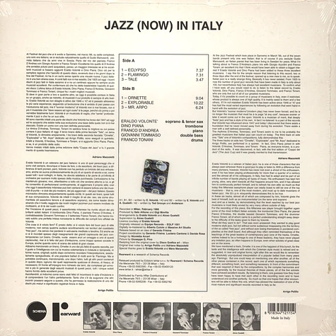Eraldo Volonté - Jazz (now) in Italy