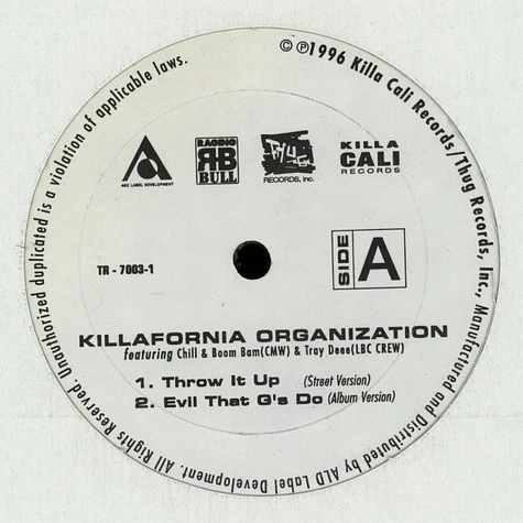 Killafornia Organization - Throw It Up