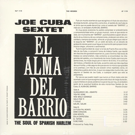 Joe Cuba Sextet - El Alma Del Barrio The Soul Of Spanish Harlem